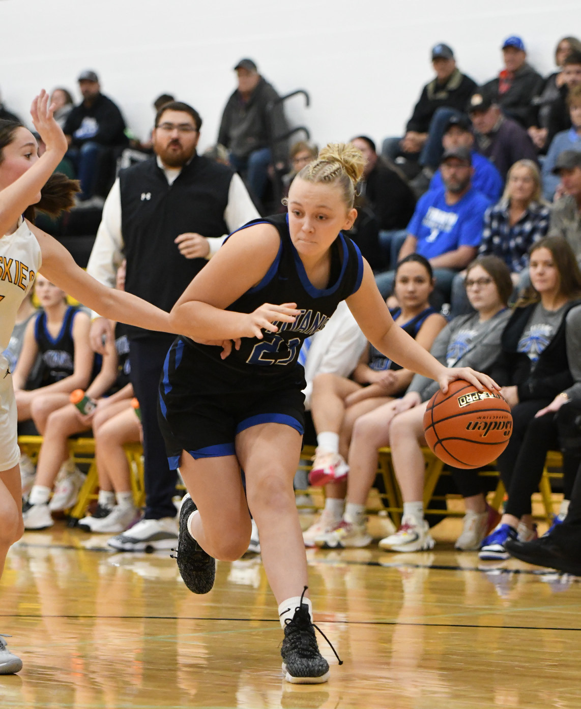 Mya Ramaekers finds a path to the basket on Saturday. She finished with 3 points in the game. NCJ photo by Rick Holtz