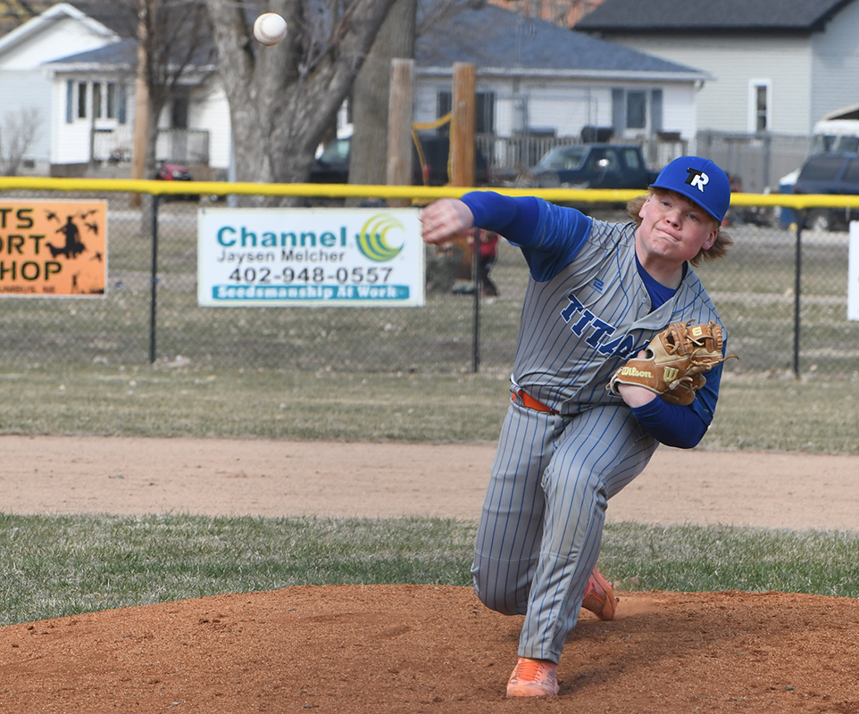 Paydon Rinkol threw 3 1/3 innings and went 3-for-3 at the plate for Twin River. NCJ photo by Rick Holtz
