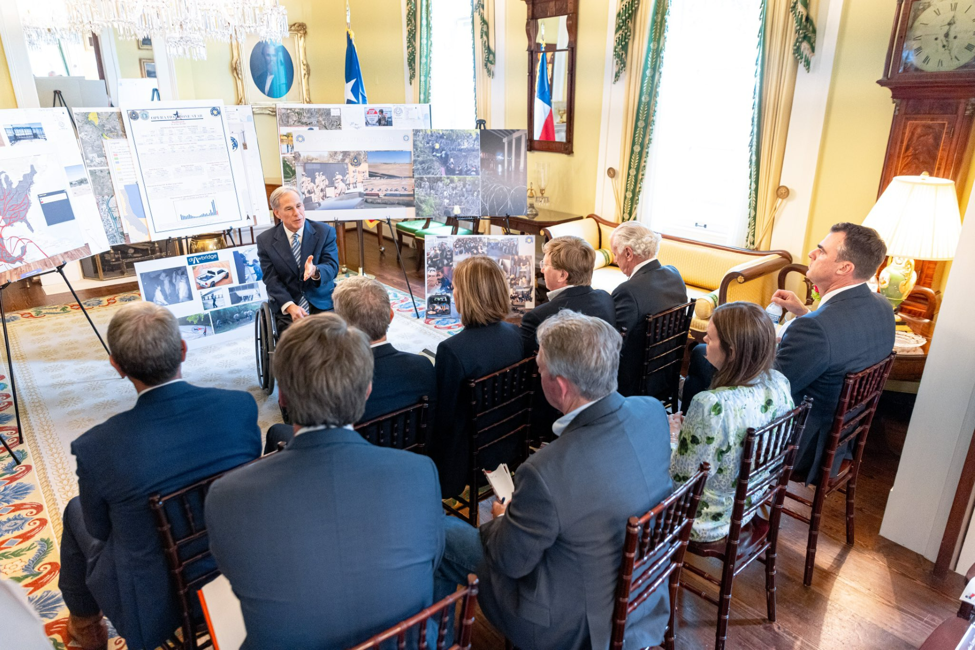 Governor Pillen visited Texas on Monday and met with Governor Greg Abbott and fellow Republican Governors to discuss how Nebraska can assist Texas during this crisis. Photo provided