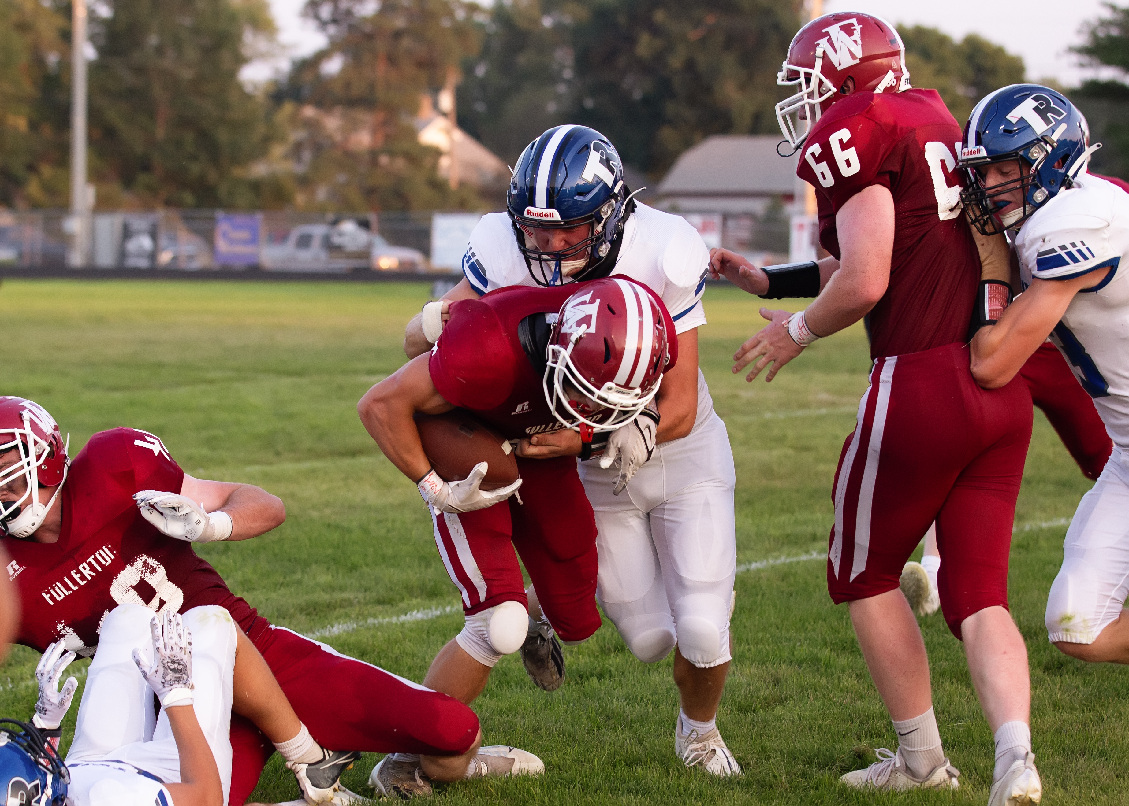 Aiden Norman carried the ball 25 times for 141 yards on Friday, getting into the end zone three times on the ground and catching a fourth touchdown. NCJ photos by Whitney Busch
