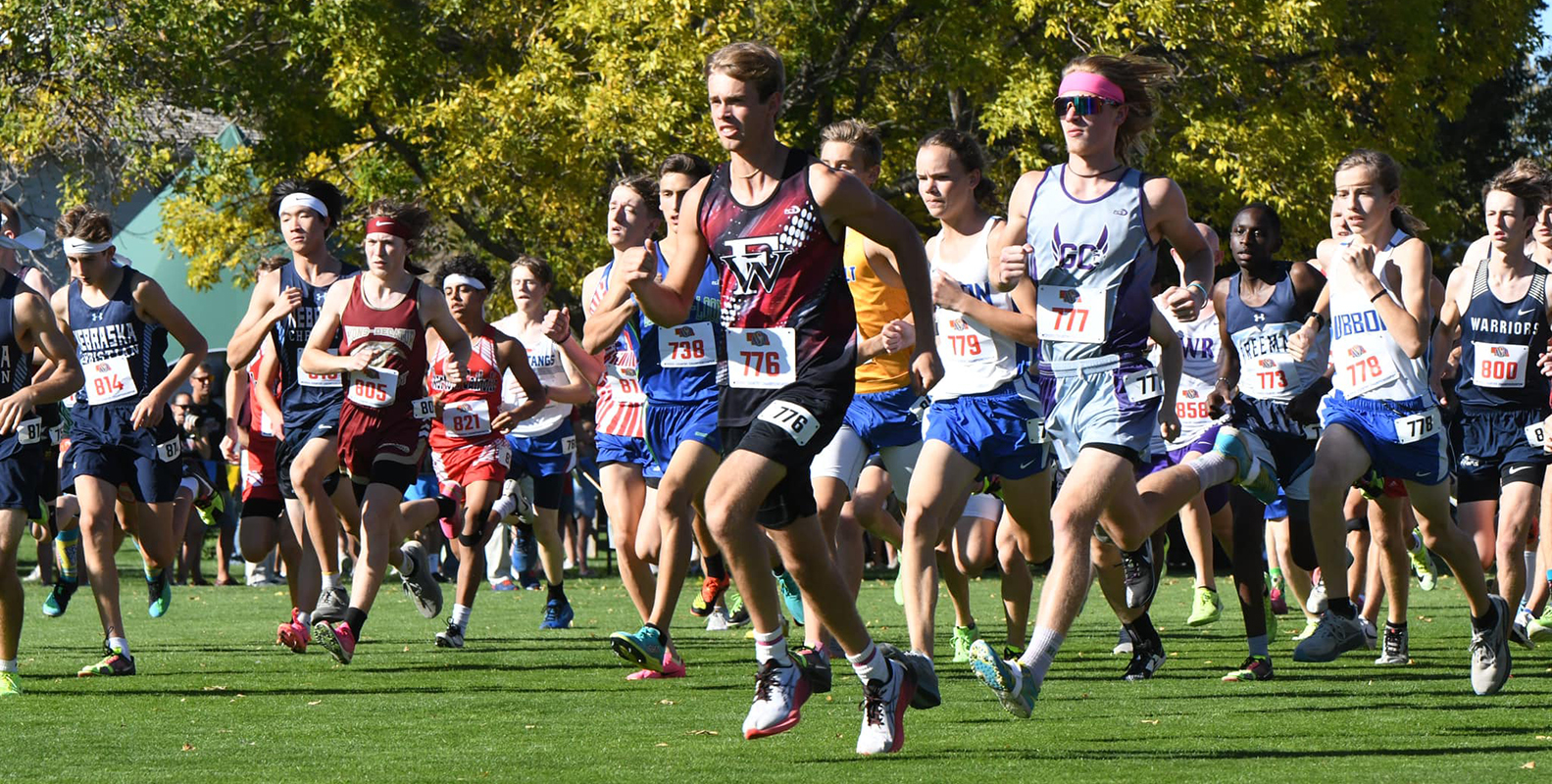 Justin Horn jumped out to a fast start to avoid being trapped in the middle of the pack at the beginning of the race on Friday. NCJ photo by Rick Holtz