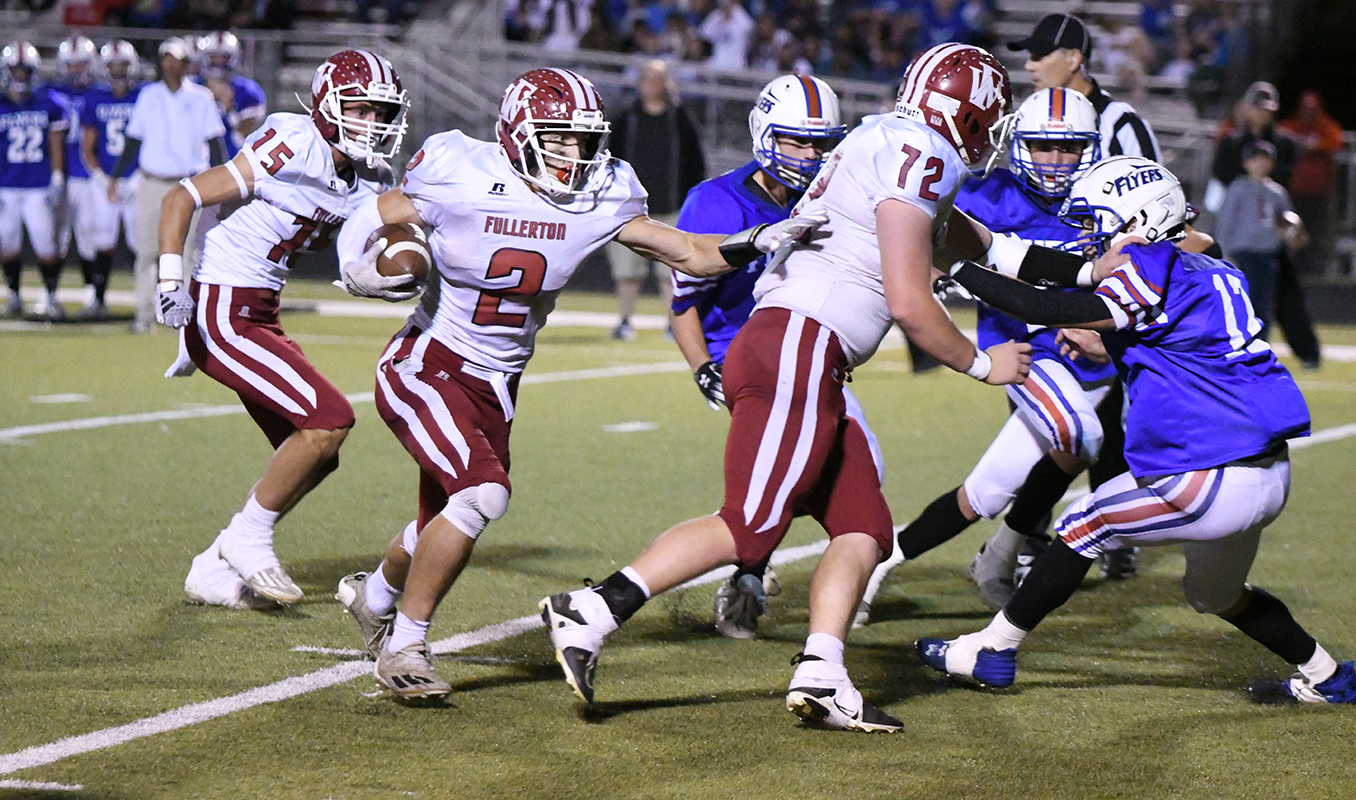 Aiden Norman carried the ball 23 times for 117 yards and a touchdown on Thursday, eclipsing the 1,000 yard mark for the year. NCJ photo by Rick Holtz
