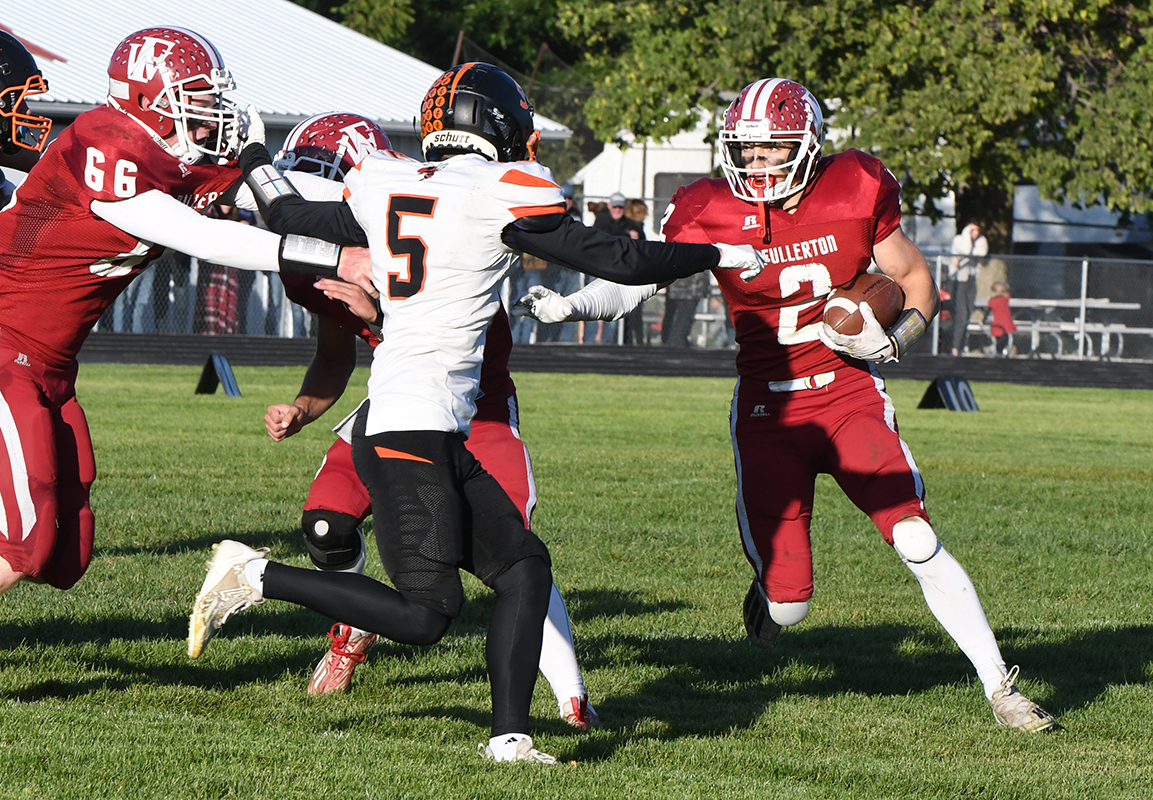 Aiden Norman carried the ball 18 times for 221 yards and four touchdowns. NCJ photo by Rick Holtz 