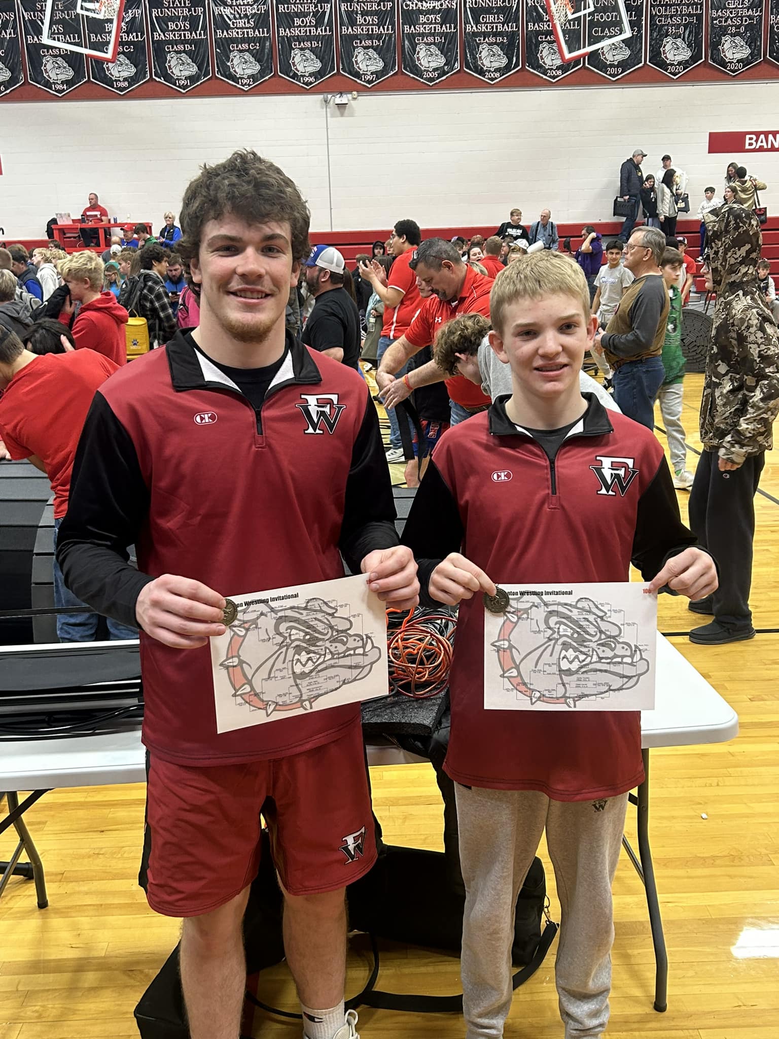 Brett Bridger (left) and Tate Wood earned medals at the Pleasanton Invitational. Photo provided