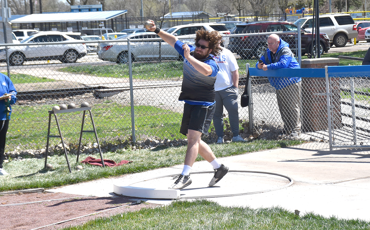 Ryder Kleckner won the shot put with a 45-09.00 throw. NCJ photos by Beth Sparrow