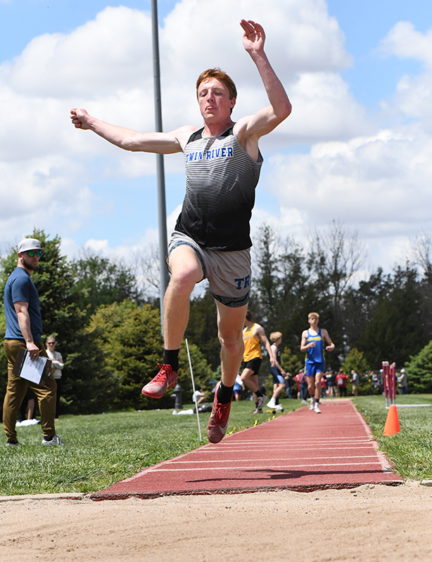 Kirk Hebda qualified for the state track meet in triple jump. He finished third in the district with a 41-03.75 leap. NCJ photos by Rick Holtz