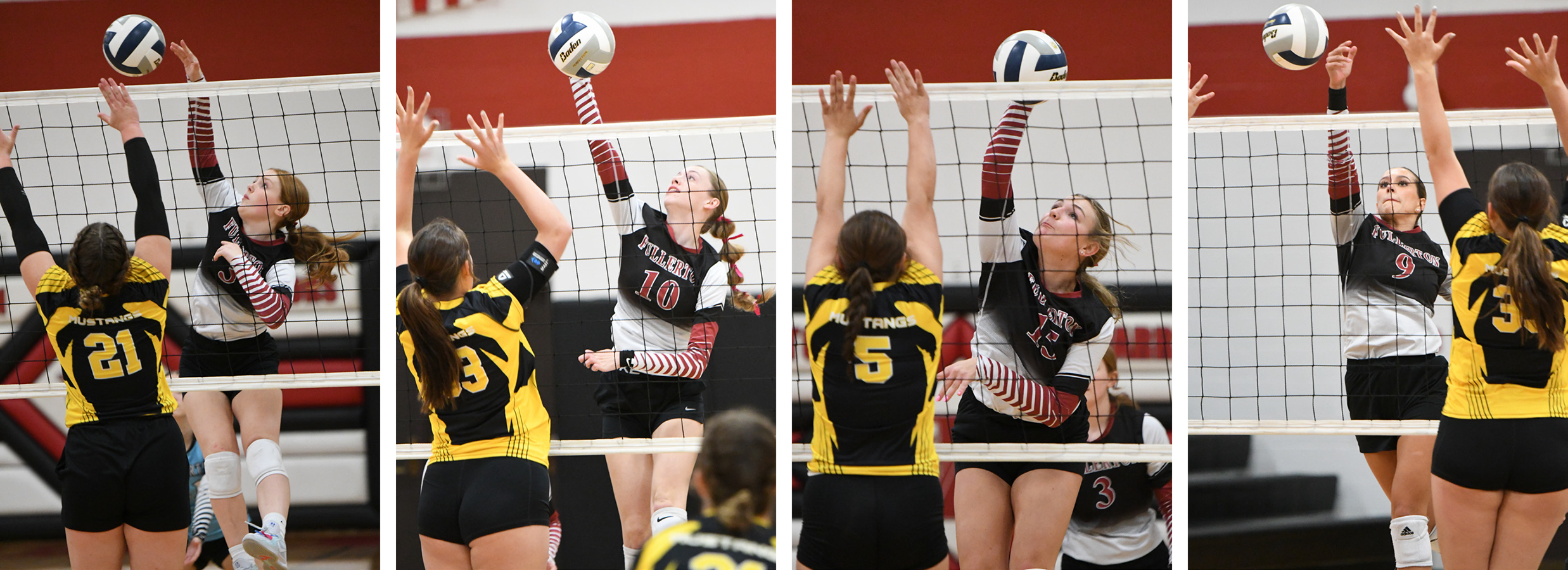 Fullerton's attack came from a number of players on Thursday. Riley Thomas finished with 2 kills. Jaci Maxfield finished with 3 kills. Ella Pickrel had 3 kills. Lainie Ziemba had a game-high 8 kills. NCJ photos by Rick Holtz