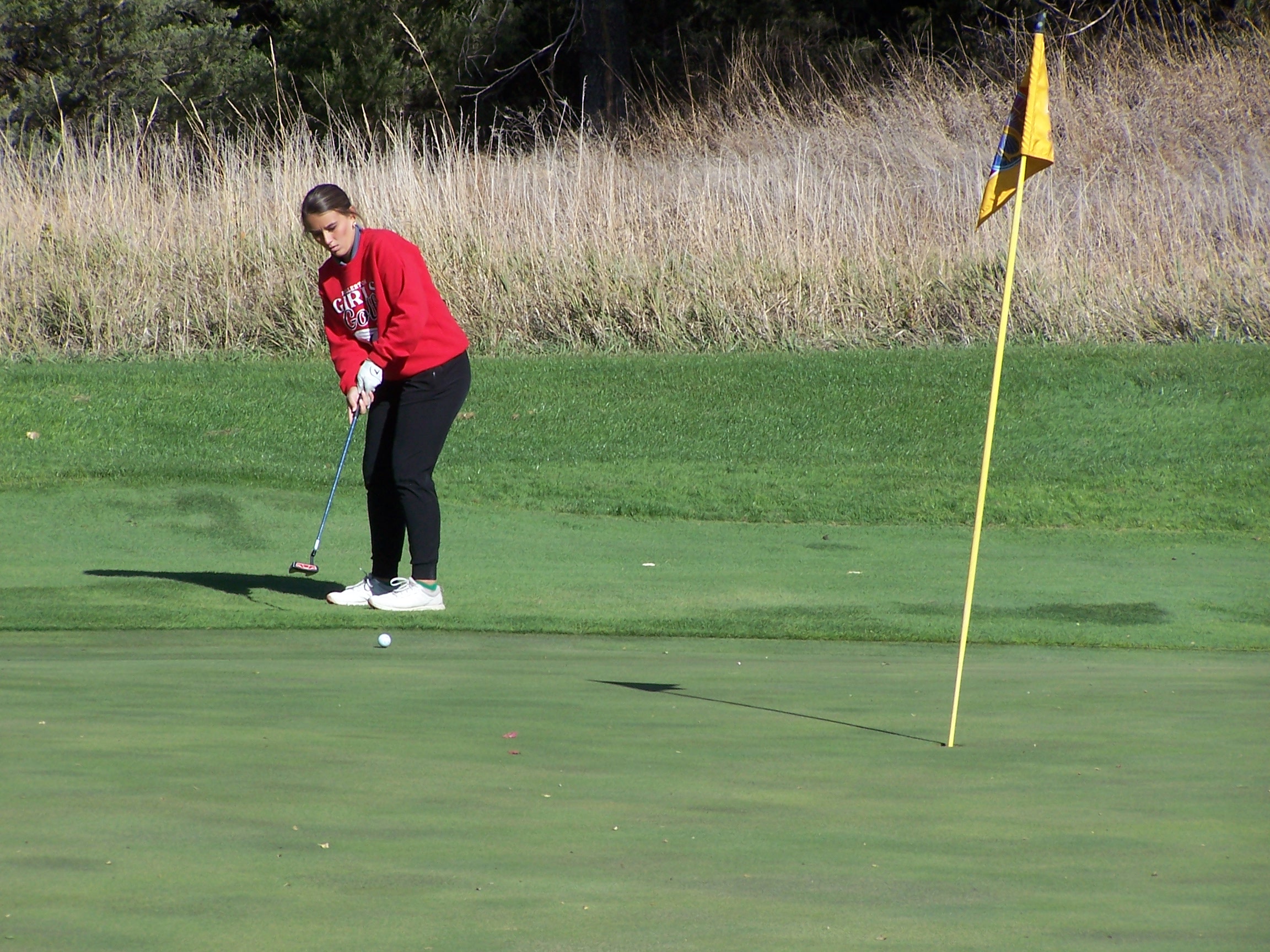 Keila Dubas putts during the first day at State. Photo provided