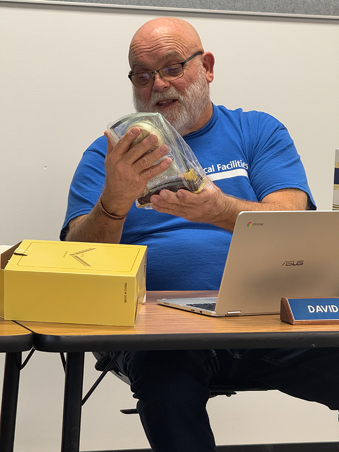 Dave Baxa was recognized for all his years serving on the Genoa and Twin River school boards. He served on the Genoa board for 2 years and then served on the Twin River board for 24 years. NCJ photo by Rick Holtz