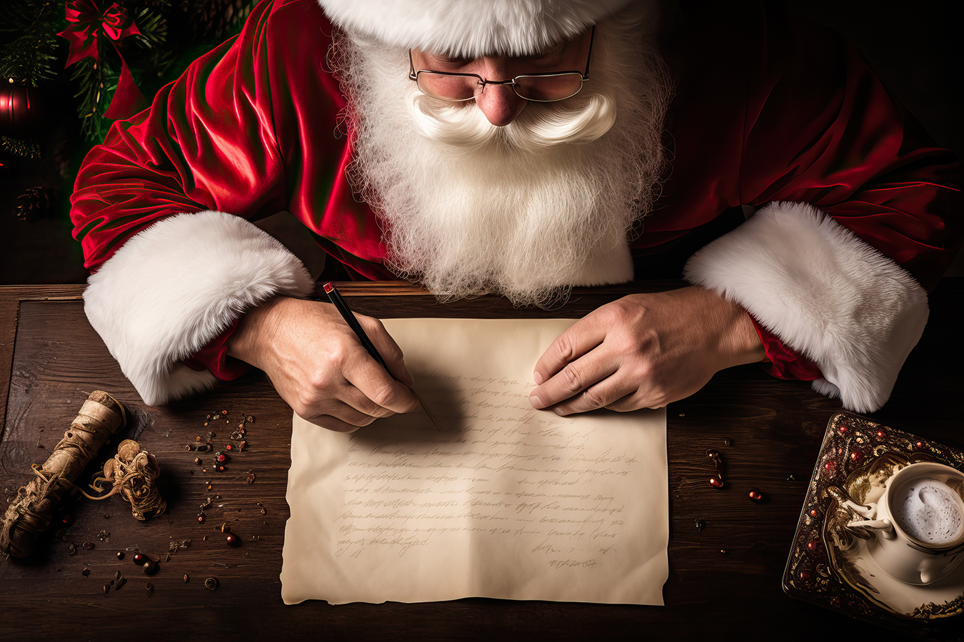 Even Santa is writing Christmas letters this year. Don't wait too long to put them in the mail. Photo illustration