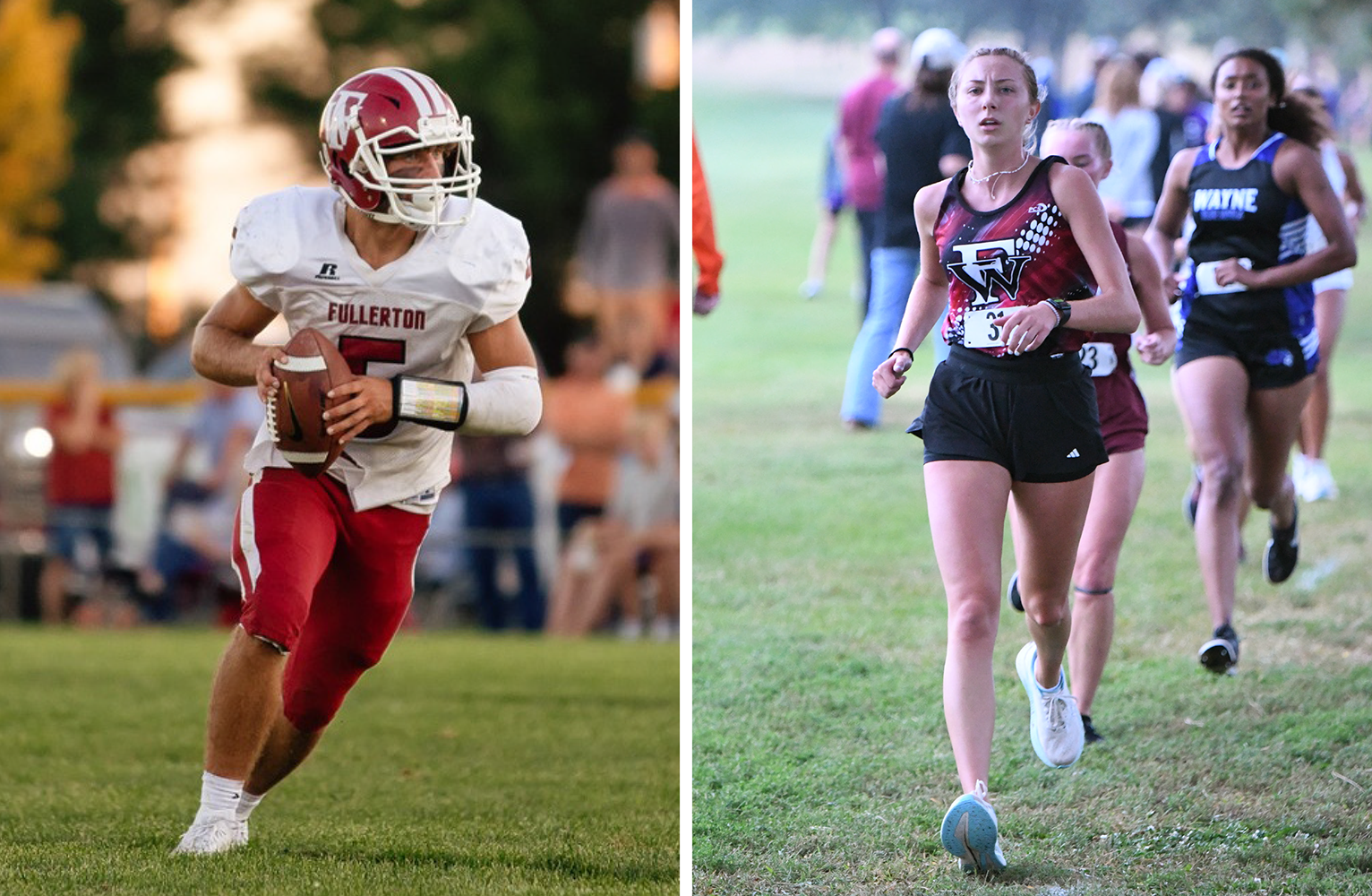 Fletcher Dubas (left) and Makayla Robinson made the most out of every opportunity every time they stepped out on the field, course, court or track. Their performances over the last year have earned them NCJ Players of the Year honors. NCJ file photos
