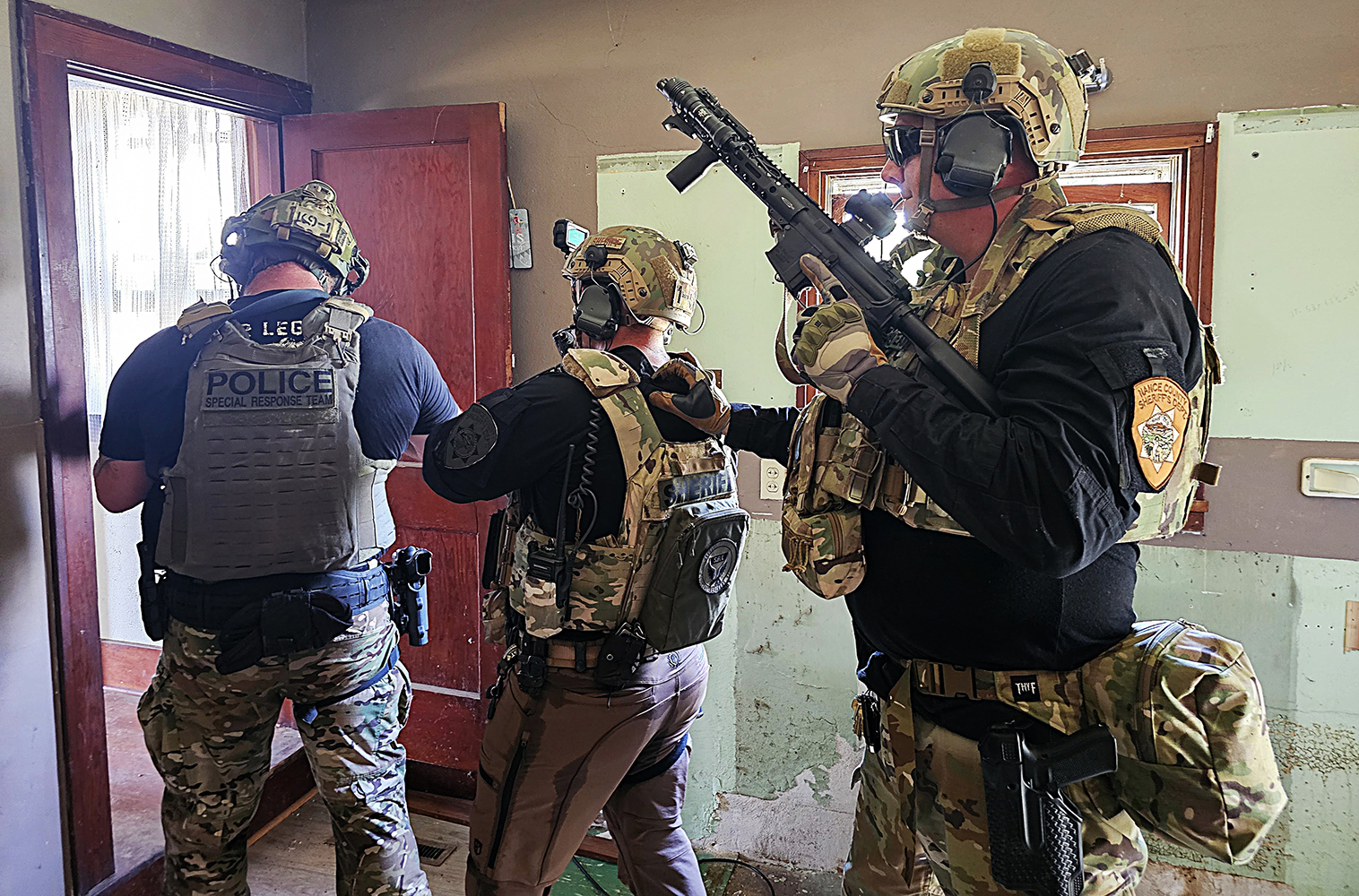 Members of the Central Nebraska Special Response Team complete training last week. Photos provided