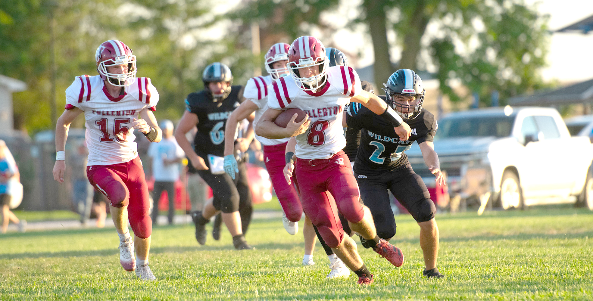 Cael Dubas have three rushing touchdowns and passed for three touchdowns in Fullerton’s 62-22 win over Cedar Bluffs. NCJ photo by Melissa Aaberg