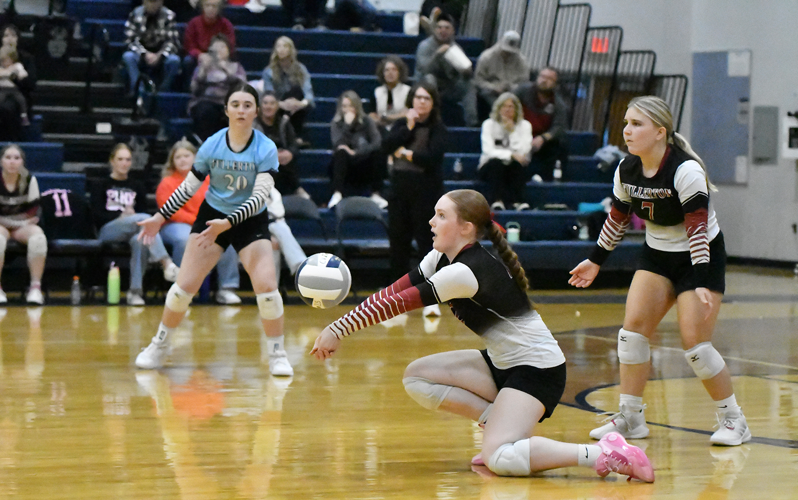 Riley Thomas finished with 10 kills and 5 digs on Monday for Fullerton. NCJ photo by Rick Holtz