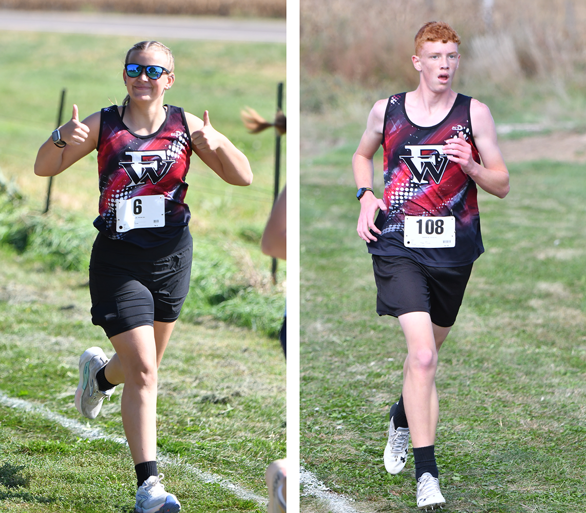 Delylla Olson (left) and Jacob Maxfield (right) both medals for the Warriors at the conference meet. NCJ photos by Rick Holtz