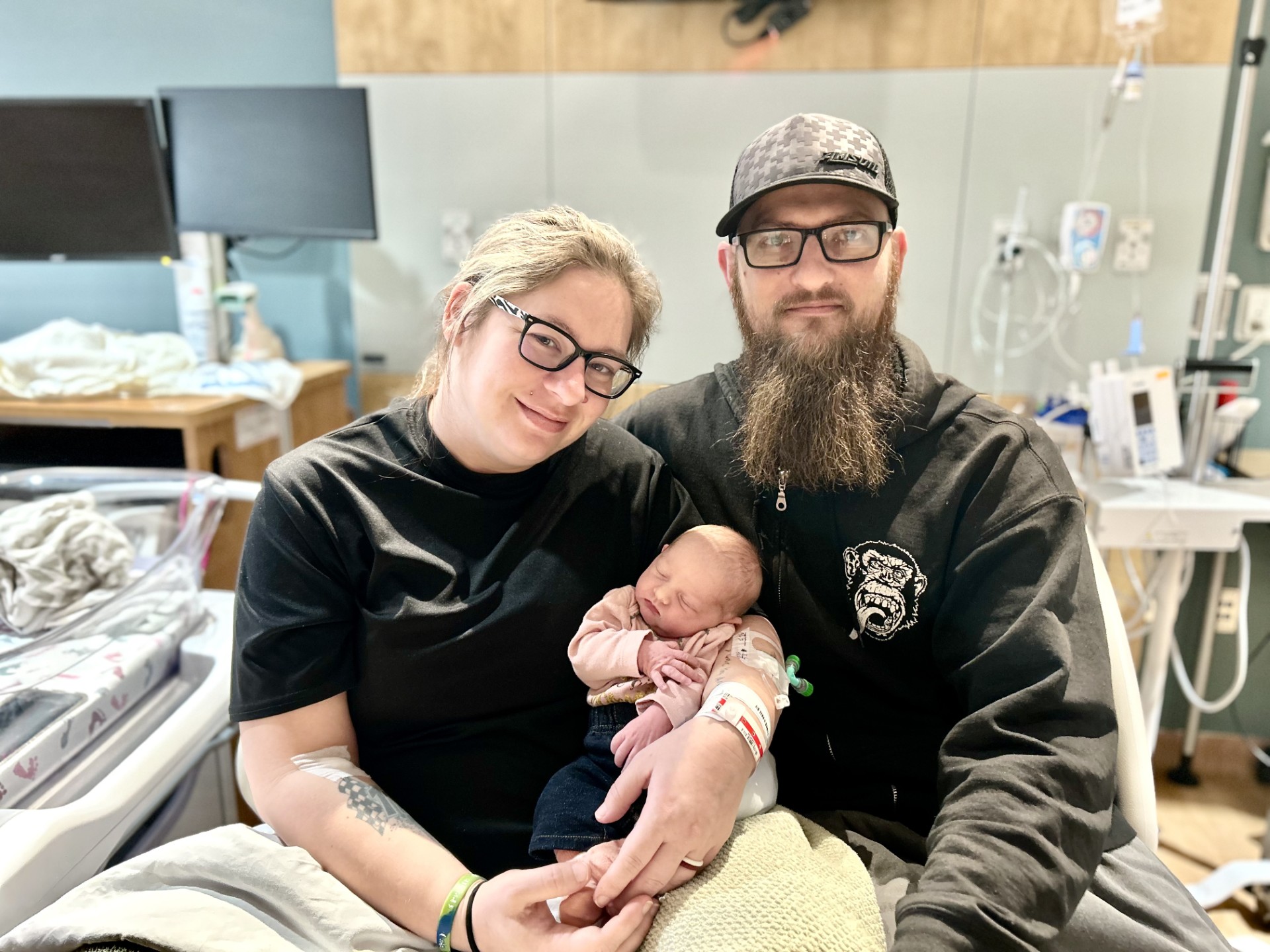 Brent and Amanda Voichahoske with new baby Eleanor Rose. Photo provided