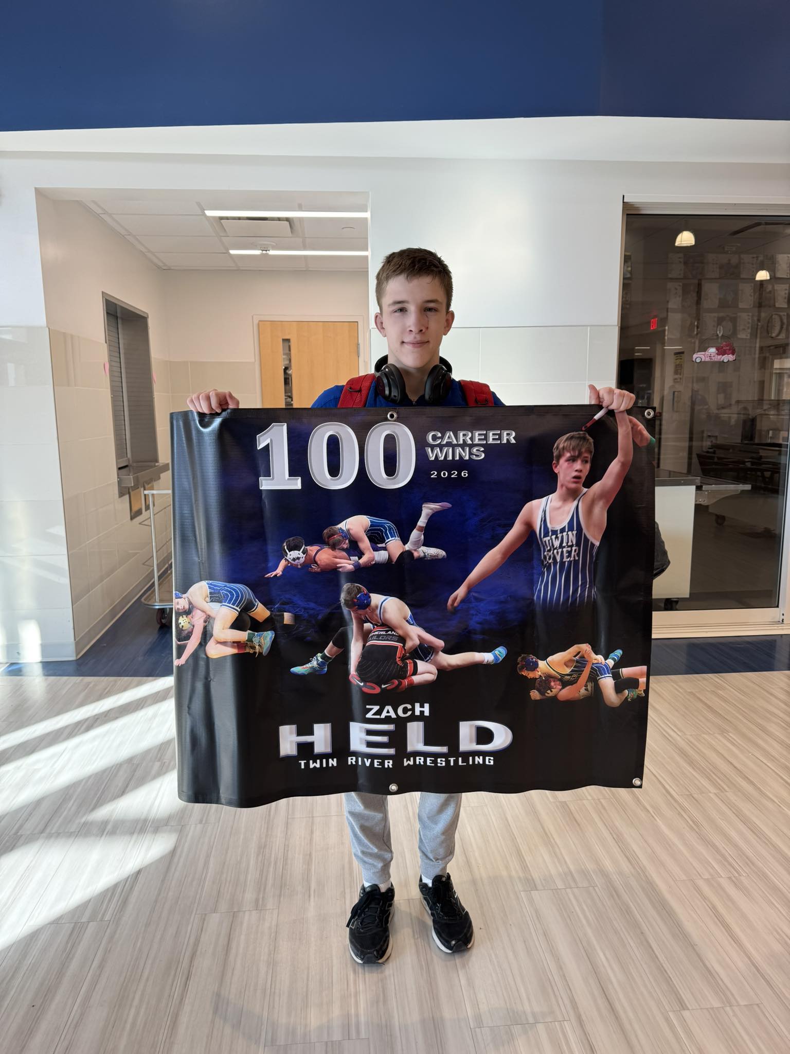 Twin River's Zach Held won his 100th career bout on Saturday. Photo provided