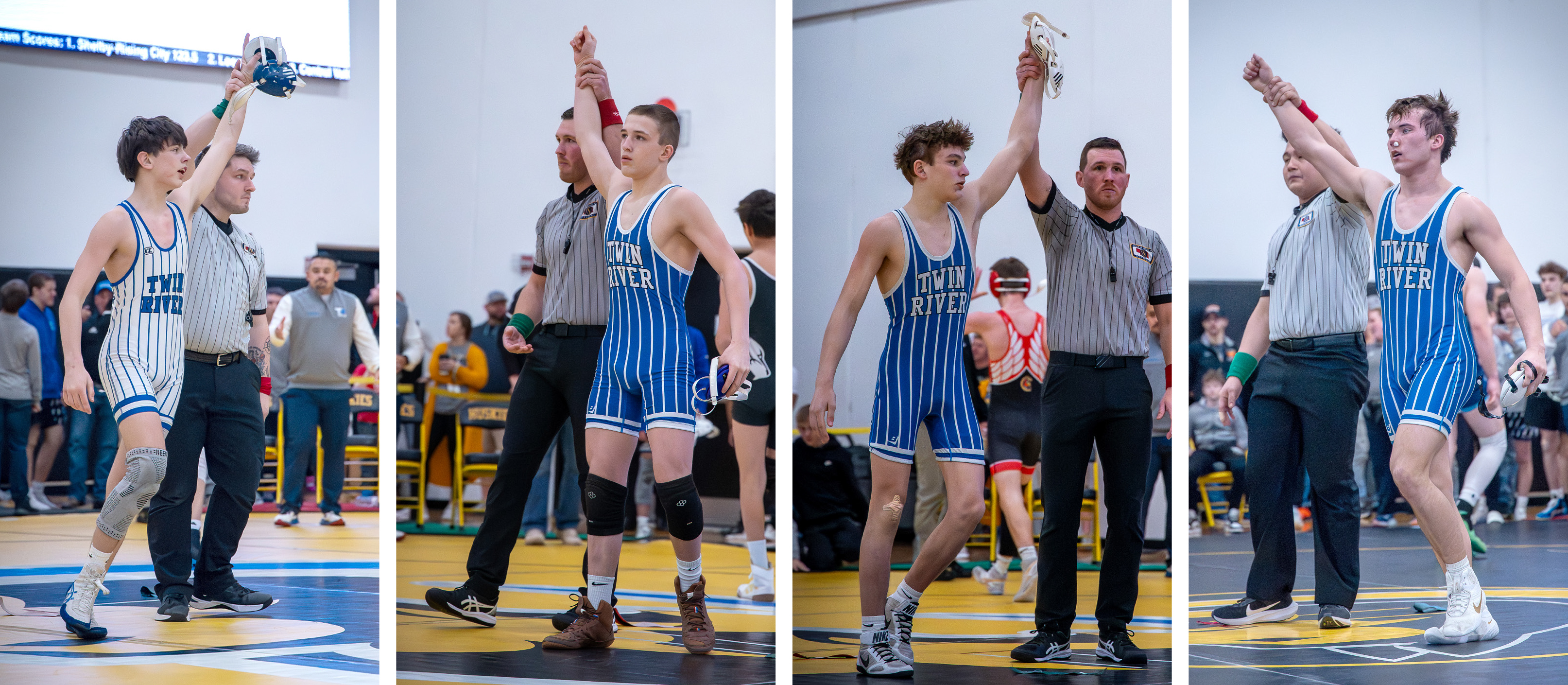 Twin River is sending 4 wrestlers — Cade Kunkel, Zach Held, Braxtin Fowler and Chance Swantek — to State this week in Omaha. NCJ photos by Jen Johnson