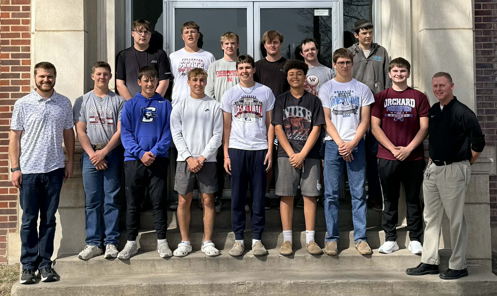 Front Row L to R: Assistant Coach-Schuyler Sharp, Kolt Francis, Jack Malander, Isaac Supik, Kip Hamik, Kingston Samuels, Tucker Smith, Parker Aaberg and Head Coach Shawn Ostransky  Back Row L to R: Bentley Schroeder, Axel Collins, Tate Wood, Jaxson Gustafson, Dillon Fitzgerald, and Konnor Dubas.  Not Pictured: Cayden Scheffler Jacob Finley. Photo provided
