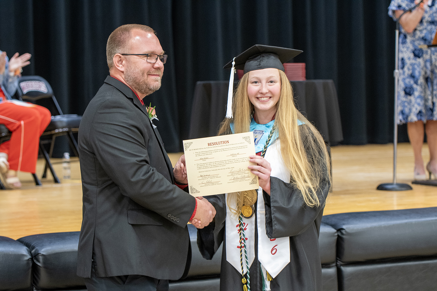 The Helmut and Leta Liesch Scholarship was presented to Elena Reimer. NCJ photo by Rick Holtz