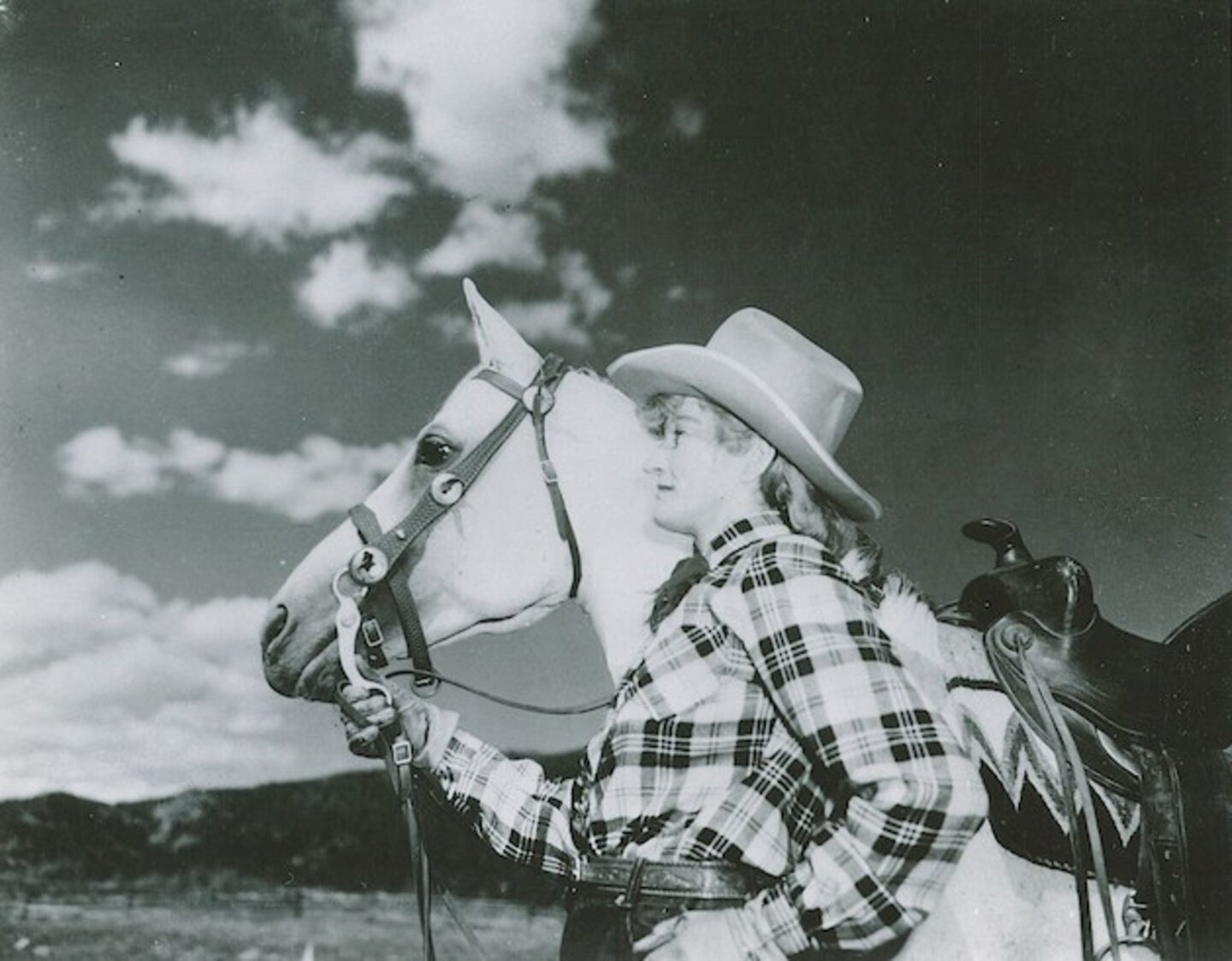 Mari Sandoz is pictured at the Van Vleet ranch in Colorado in 1942. Photo courtesy of the Mari Sandoz Society