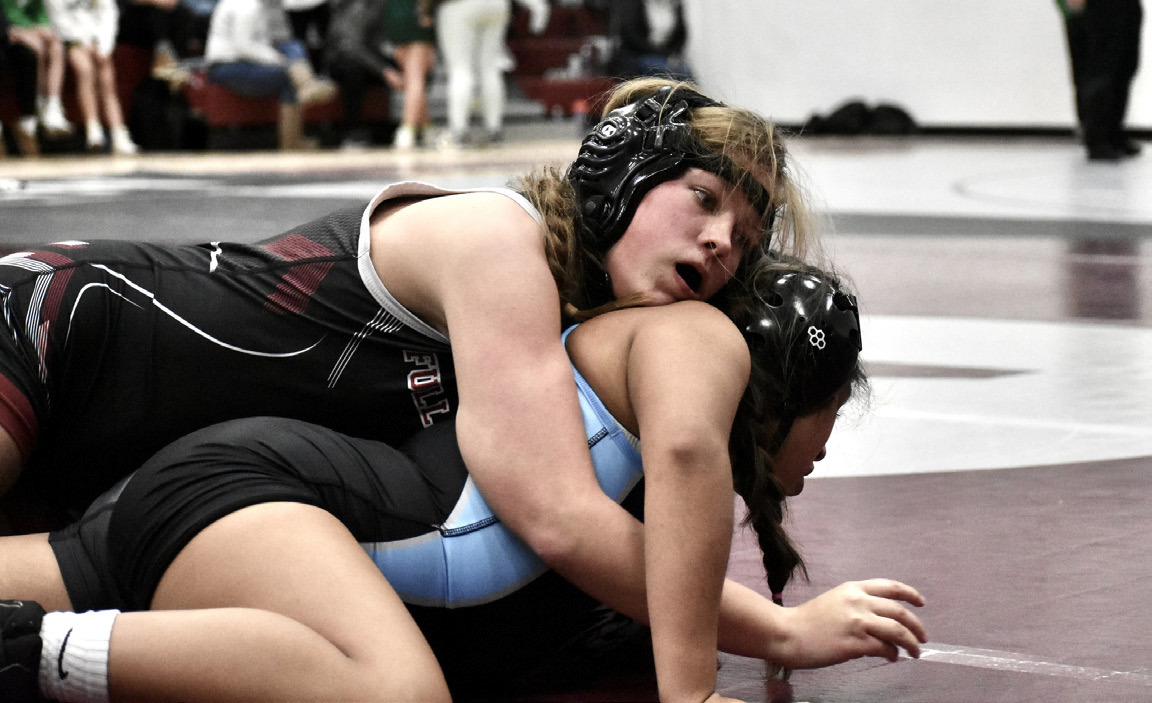 Delylla Olson earned a 8-5 decision against Summerland’s Abby Arroyo on Friday. NCJ photo by Melissa Aaberg