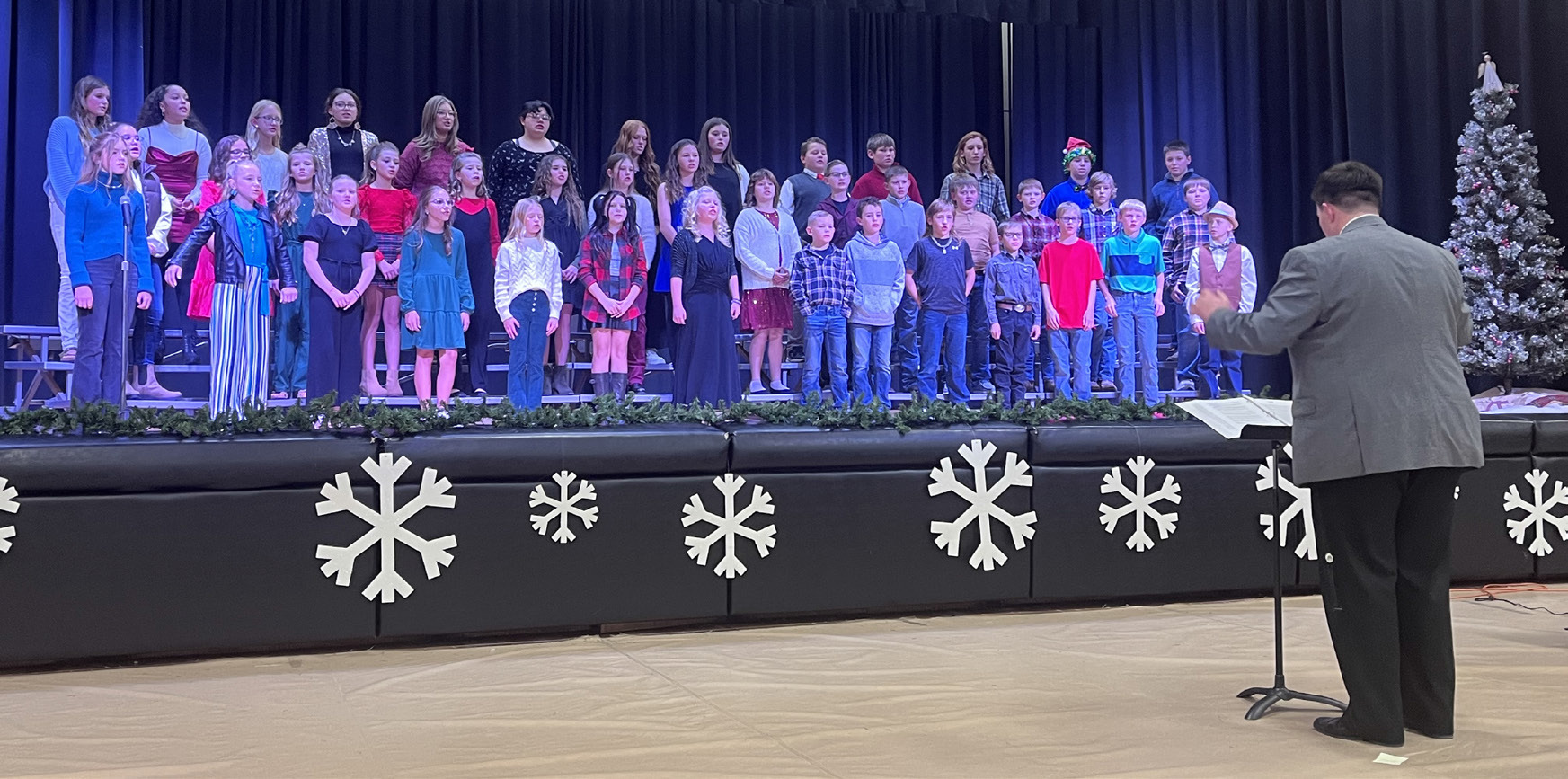 Mr. Kolton Kohl leads the second and third  graders. NCJ photos by April Carr