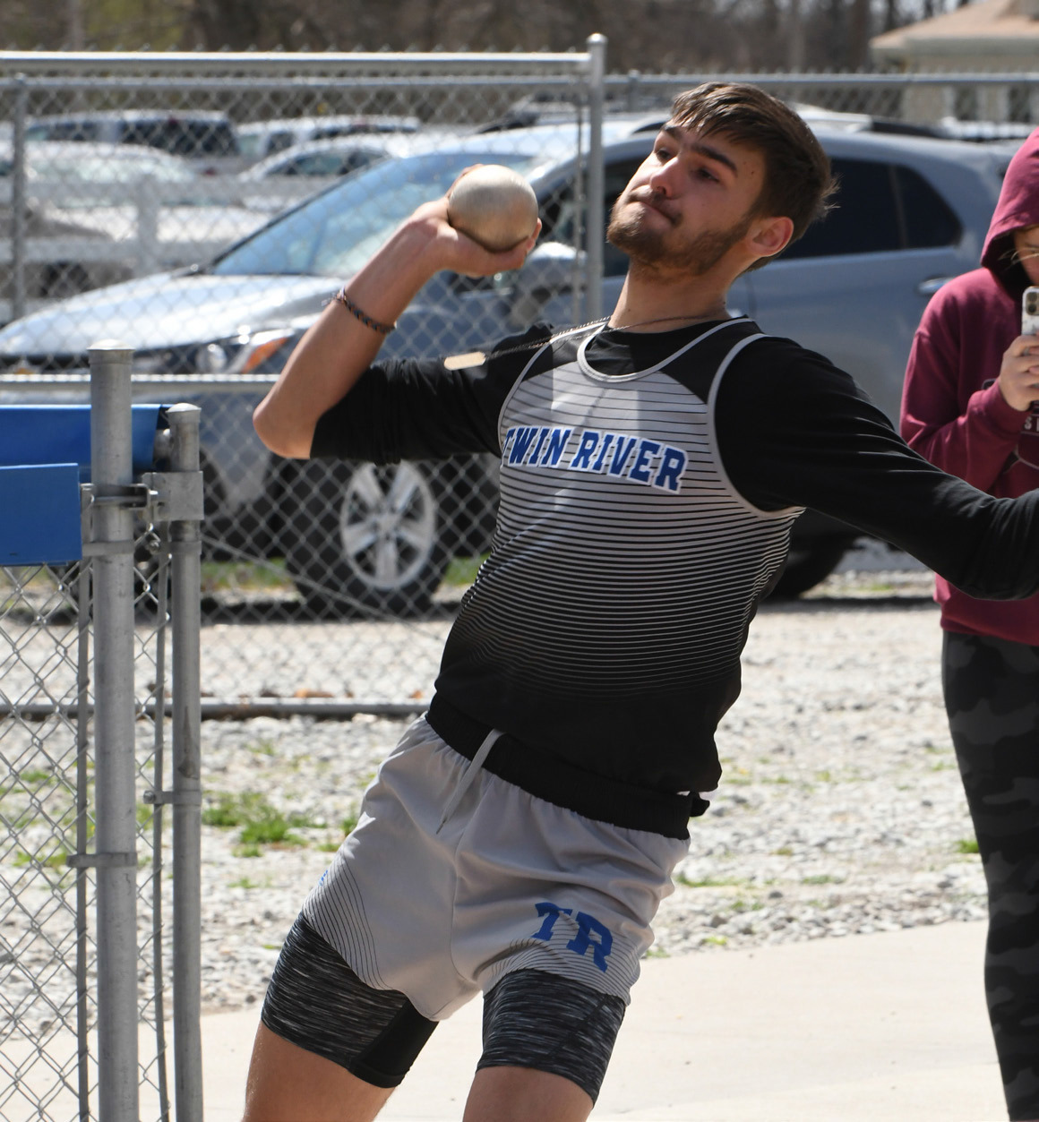 Robert Elm finished 13th in the shot put on Thursday. NCJ photos by Rick Holtz