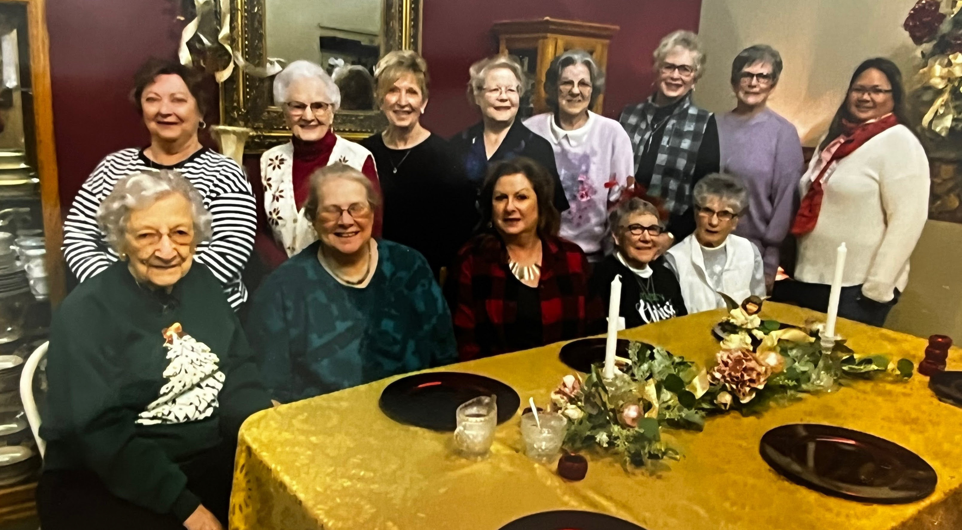 The most recent Flower Belles photo was taken at the 2023 Christmas dinner. Back Row: Joyce Newquest, Noni Sprague, Karen Delaney, Barb Howser, Jackie Marts, Jan Hellbusch, Wylene Novicki, Jeanan Glenn, Front Row: Johnita Horn, Anette Glenn, Brenda Melander Ilene Gruber, Karon Horn. Photos provided by the Flower Belles