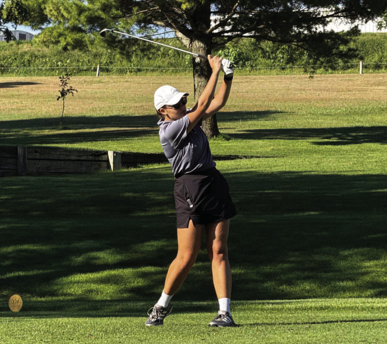 Lylla Sabata tees off at the Boone Central Invite on Saturday. Photo provided