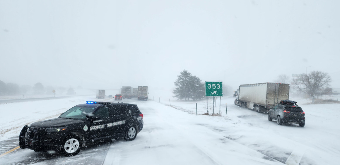 Nebraska was blanketed with snow for Christmas. Interstate 80 was closed for almost 3 hours as a result of crashes. No injuries were reported in the interstate incident. Photo provided