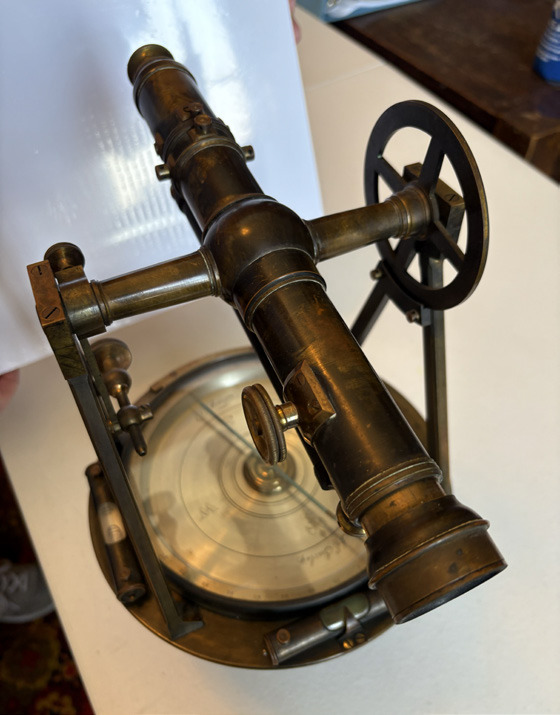 A surveyor’s instruments is on display at the Fullerton Museum. Photo provided