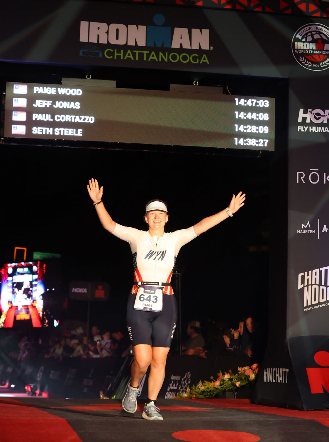 Wood was the 941st person to cross the finish line. She ranked 18th in her division and 179th woman to compete the competition. Photos provided