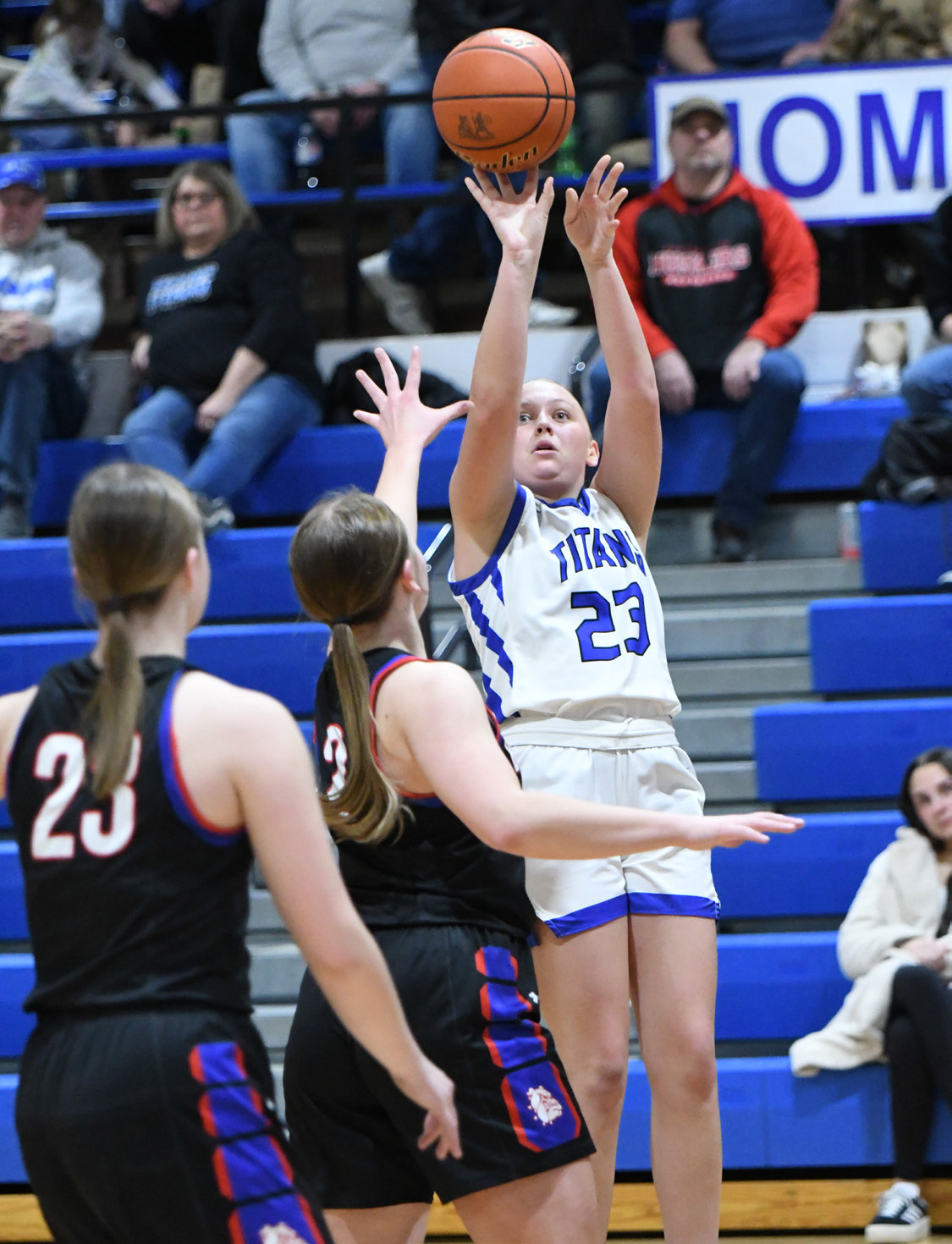 Mya Ramaekers finished with 6 points in the Titans’ regular season finale. NCJ photo by Rick Holtz