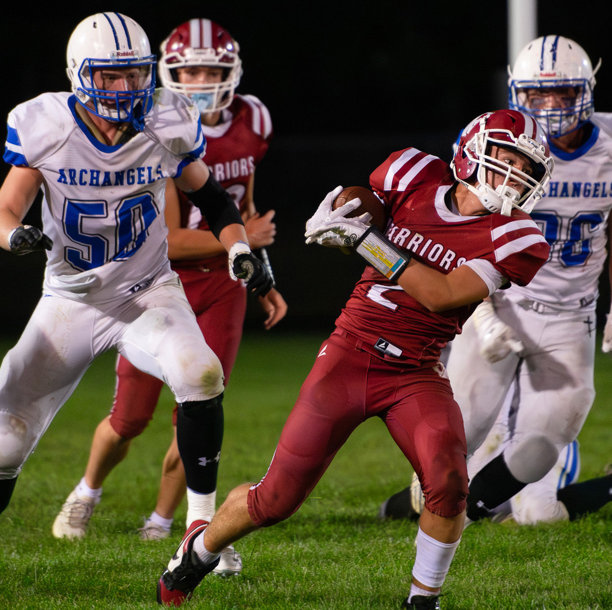 Isaac Supik caught 5 passes for 60 yards and had 6 tackles on defense. NCJ photo by Melissa Aaberg