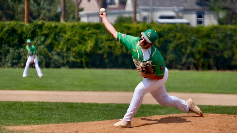 Gonsior delivers a pitch in the opening round game against Wahoo. Photos by Ryan Dettman/Central City Republican-Nonpareil