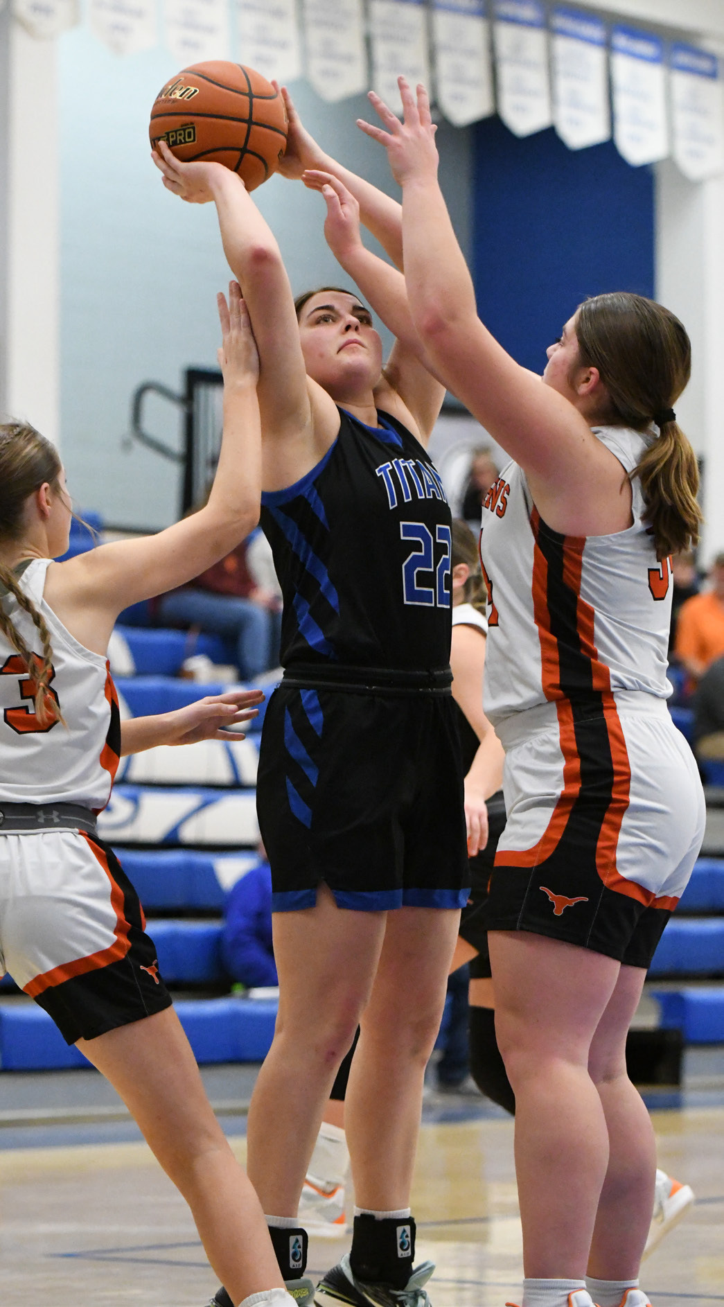 Clara Preister finished with a team-high 17 points on Monday against Dorchester. NCJ photo by Rick Holtz