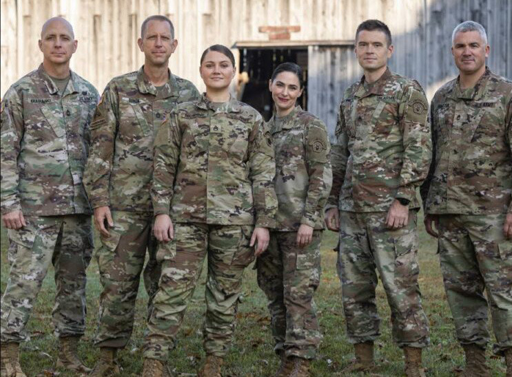 Pictured above: United States Army Soldiers comprising the Six String Soldiers band. The group of 6 active-duty officers bring their patriotic talents with them to performances all across the country. They will be performing for Veterans Day at the Fair on September 1, 2025. Photo provided