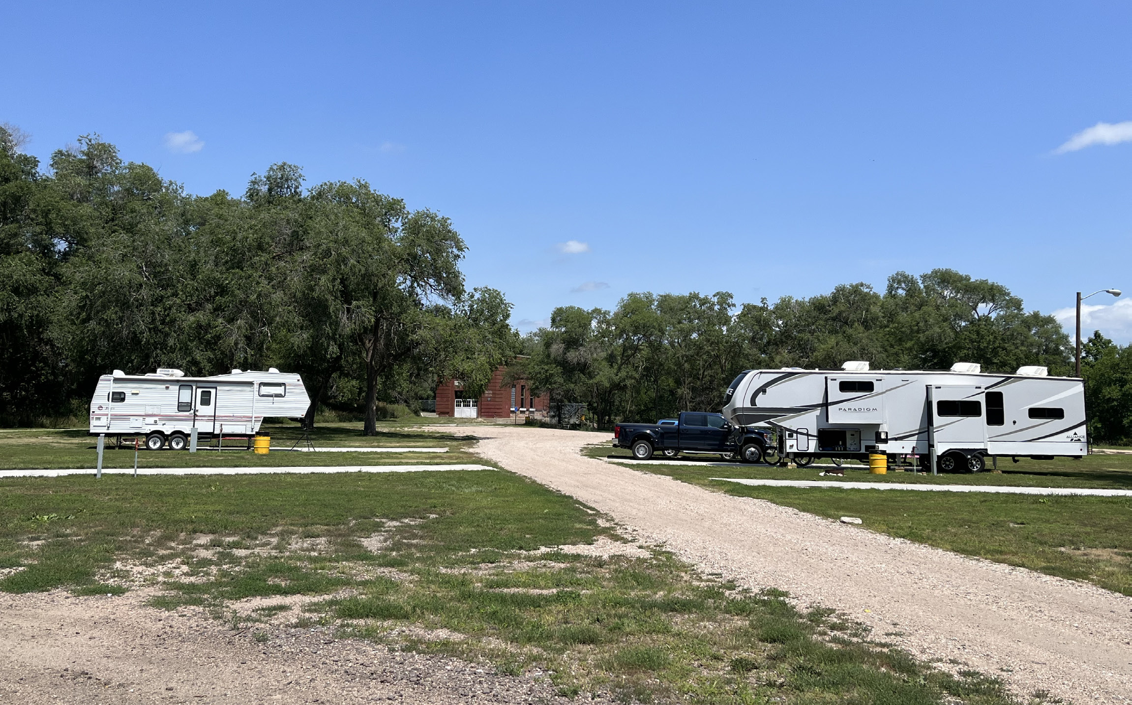 The city of Fullerton has installed four RV pads to allow for overnight camping at Power House Park. NCJ photo by April Carr