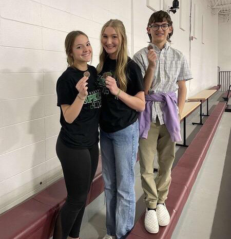 Pictured left to right: TAYLOR ANDERSON, KRISTINE CHMIEL AND JAYCEK GREEN photo credit Mrs.Butcher