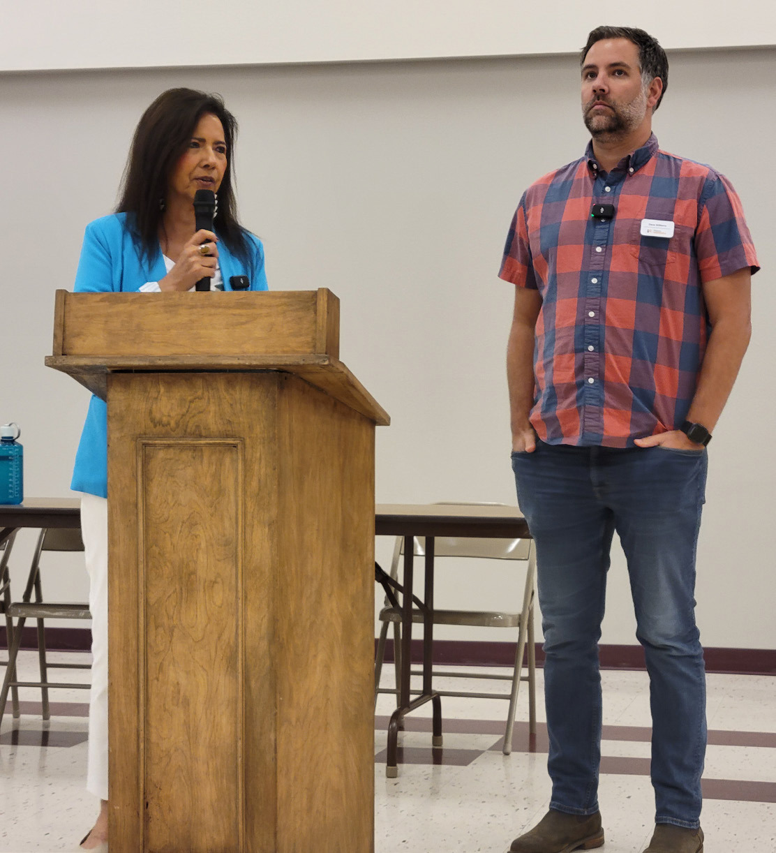 Judi gaiashkibos, executive director of the Nebraska Commission on Indian Affairs, and Dave Williams, Nebraska State Archaeologist, provide an update on the lost cemetery.