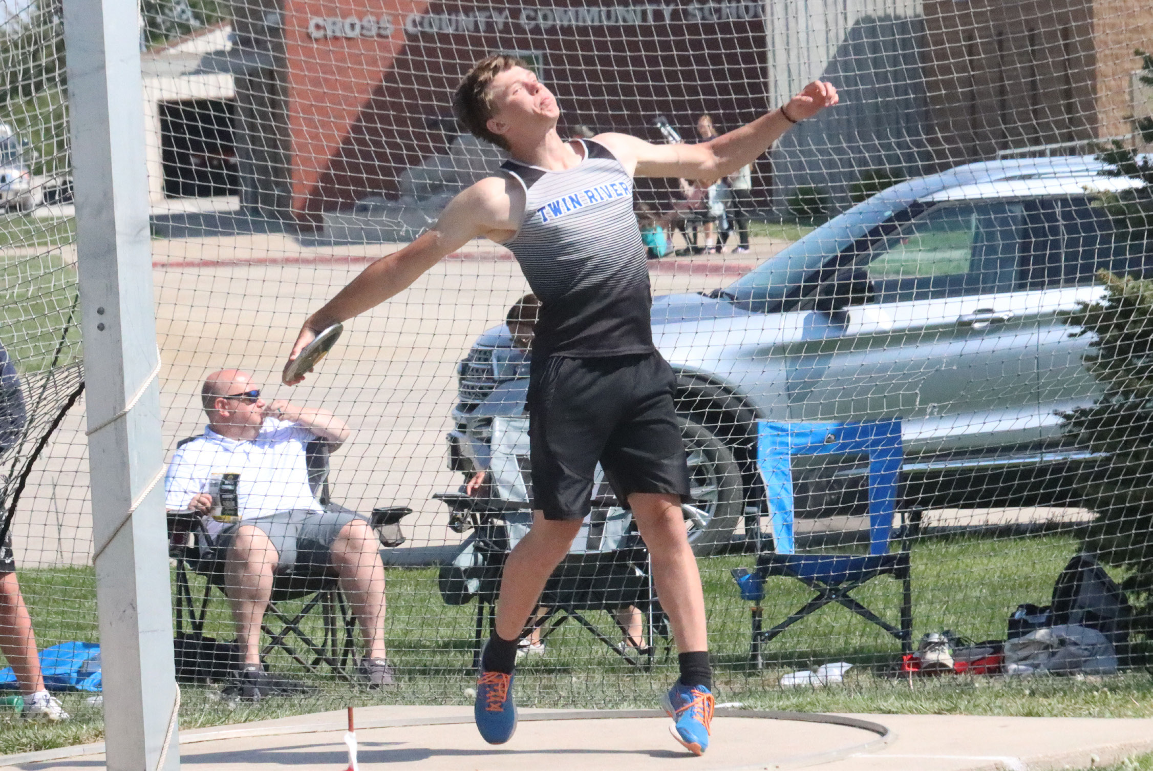 Nathaniel Mundahl finished 12th in the discus throw, finishing with a 104-04 hurl. NCJ photos by Ken Kush