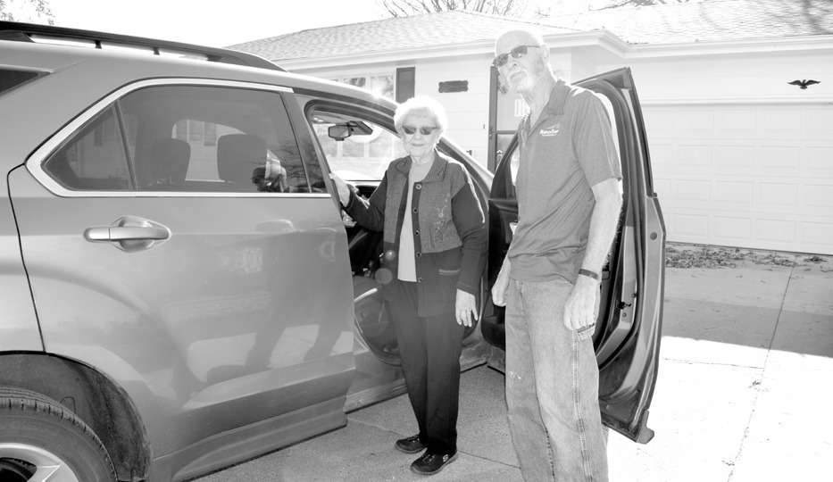 NanceTrans driver Mike Bosak conveniently picked up client Beverly Ballentine at her home for an appointment. Journal photos