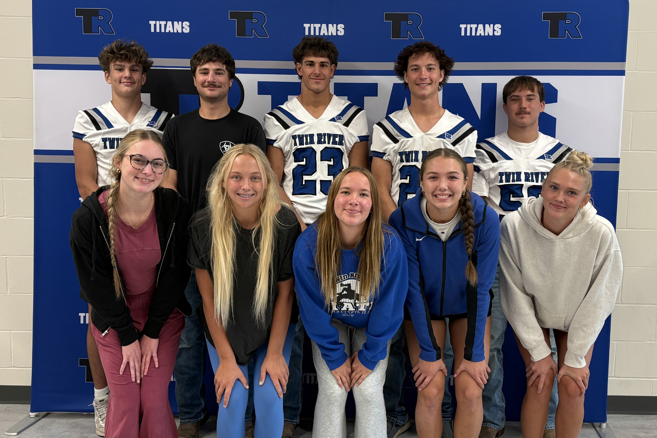 The Twin River royalty candidates have been announced. Back row: Braxtin Fowler, Tate Urkoski, Braedyn Ramaekers, Cinch Beck, Chance Swantek. Front Row: Katelyn Preister, Mya Ramaekers, Sienna Beck, JLee Van Driel, Grace Yrkoski. Photo provided