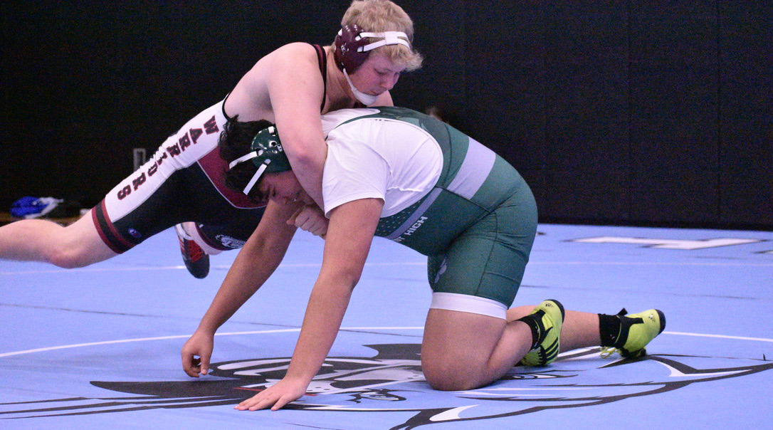 Jerrod Lane finished finished second at 285 pounds on Saturday at the Summerland Bobcats Invite. NCJ photos by Melissa Aaberg