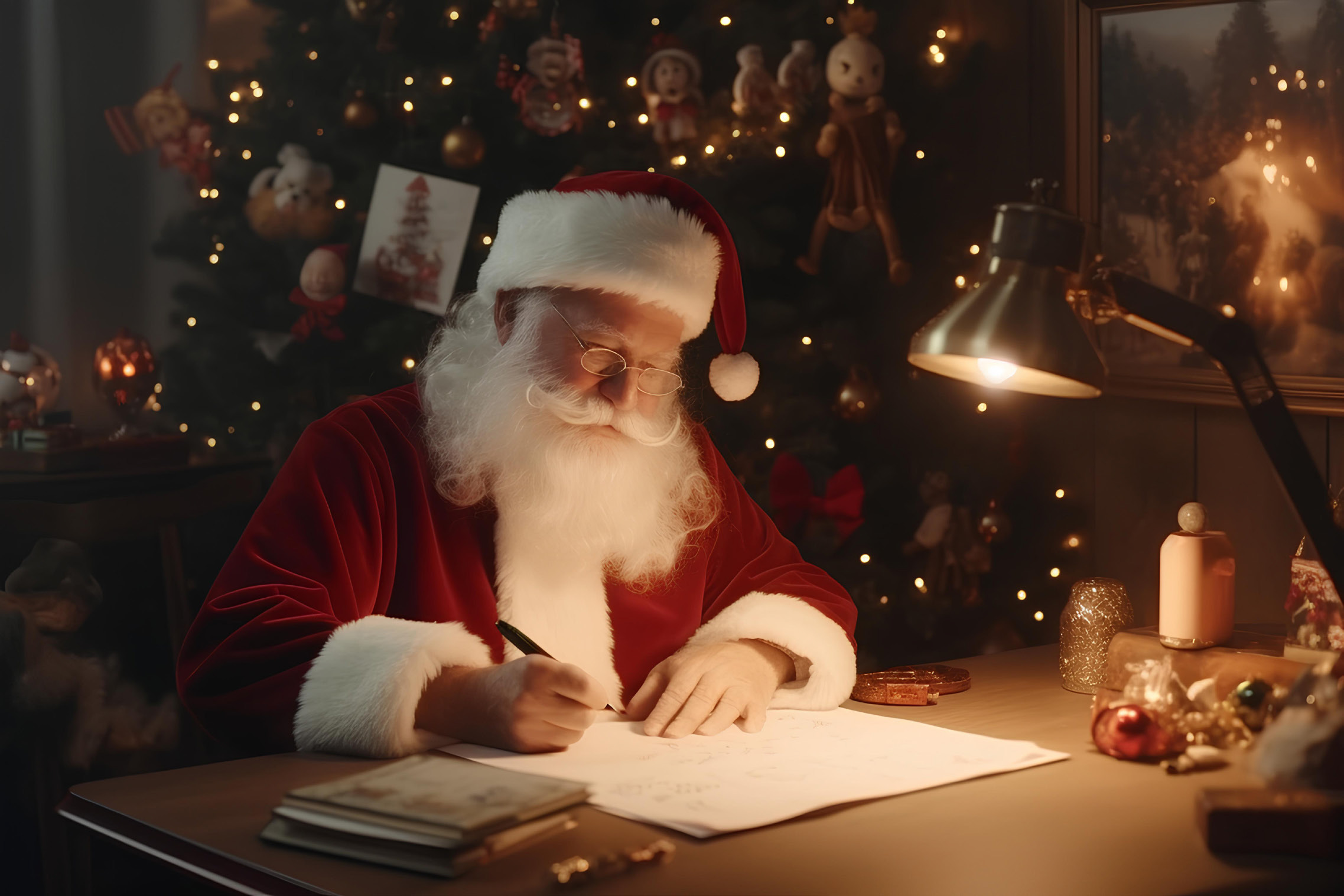 Santa Claus checks his list one final time before delivering gifts on Christmas Eve.. NCJ photo