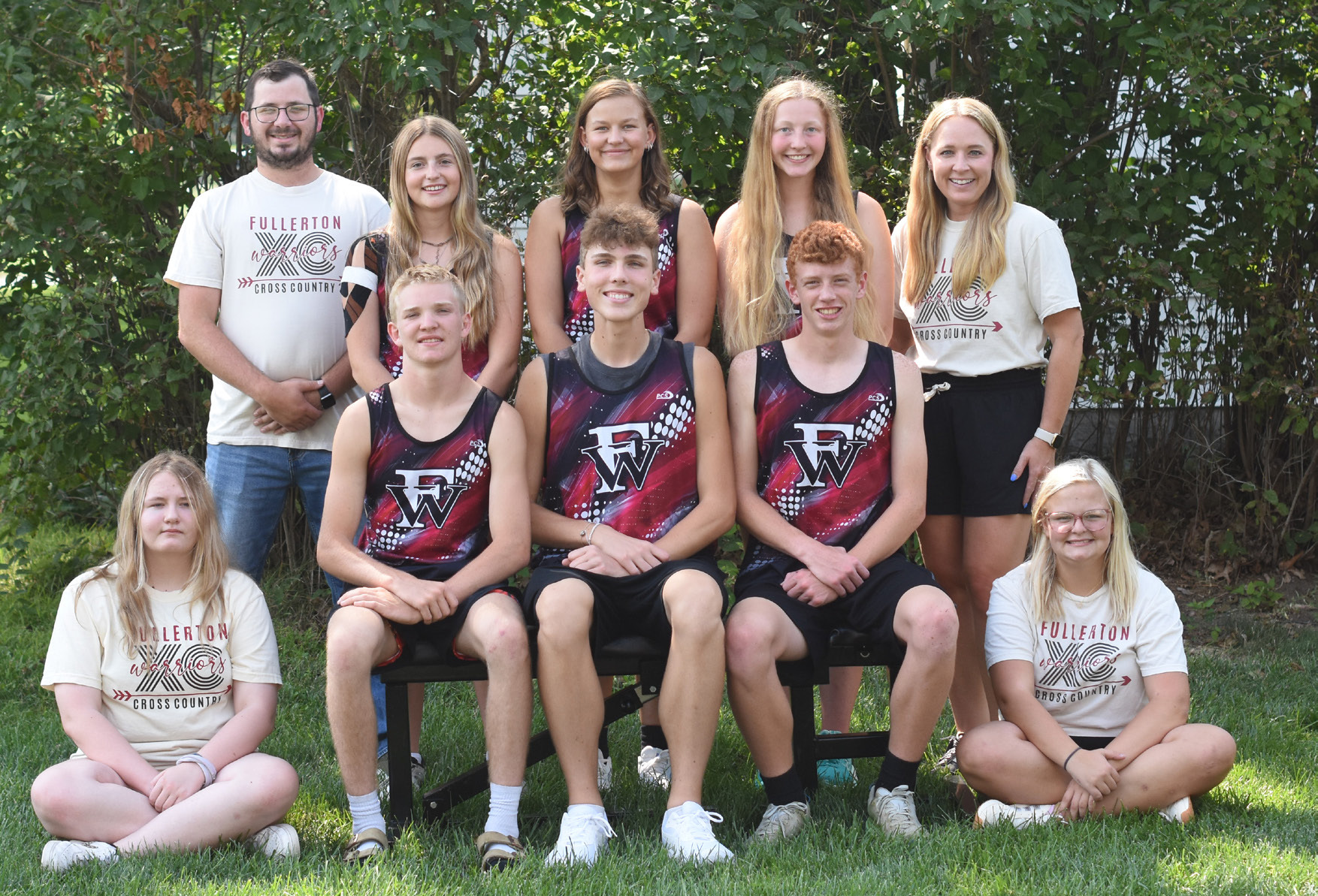 Seated: Student Manager Clarissa McCurdy, Tate Wood, Everett Gleason, Jacob Maxfield, Student Manager Daphne Olson. Standing Coach Jeremy Hubel, Taylor Cook, Delylla Olson, Elena Reimer, Head Coach Jordan Wetovick. Photo provided
