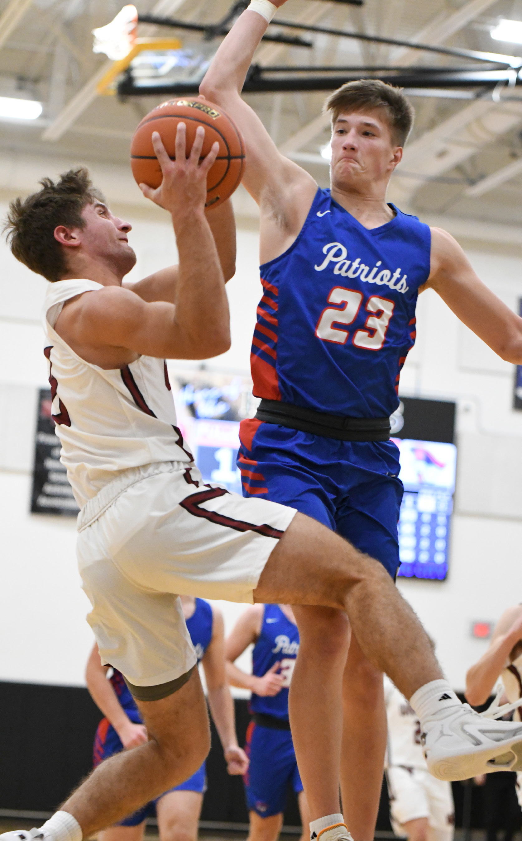 Fletcher Dubas finished with a game-high 14 points in the opening round of the Shelby-Rising City Holiday Tournament against Clarkson/Leigh. NCJ photo by Rick Holtz