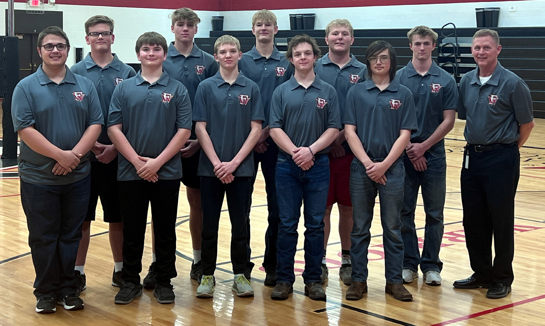 Fullerton’s golf program may be young, but they expect to compete. Front row: Derek Warner, Parker Aaberg, Tate Wood, Dillon Fitzgerald, Zack Hanna. Back row: Jacob Finley, Hunter Gochenour, Cayden Scheffler, Jerrod Land, Ryan Cook, Coach Shawn Ostransky. Photo provided