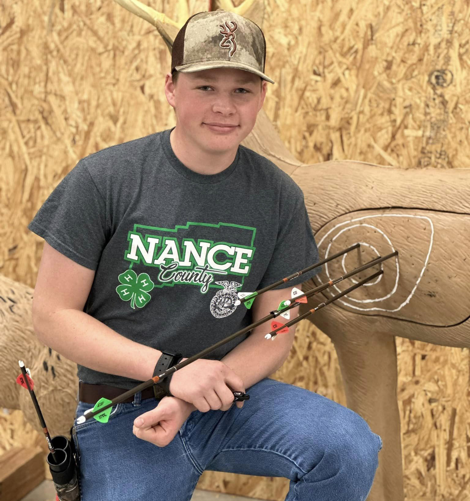 Cunningham shows his archery skills. Photo provided